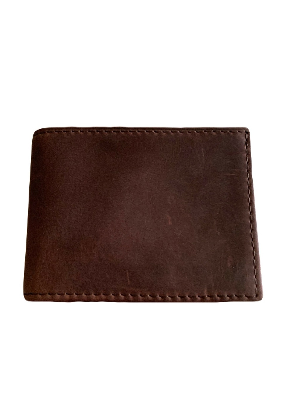 Men's Dark Brown Soft Smooth Rugged Leather Distressed Slim Bi-Fold Wallet USA